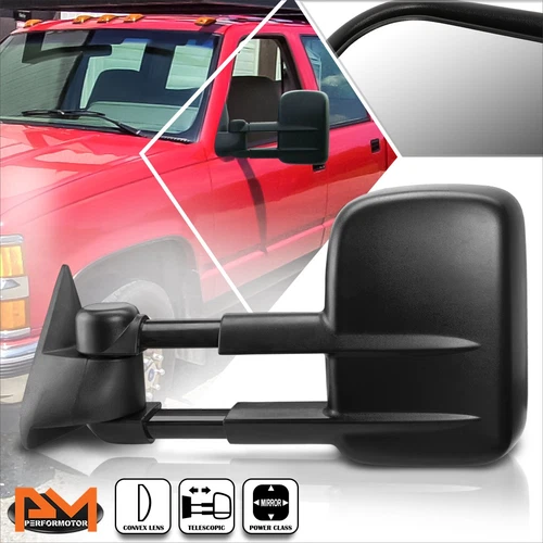 For 88-02 Chevy/GMC C/K 1500/2500/3500 Power Adjusting Black Towing Mirror Left