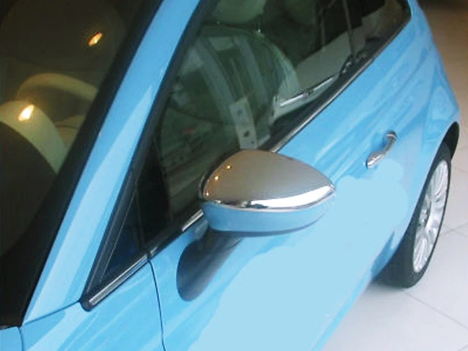 Coppia Calotte Specchio Retrovisore Cromata Per FIAT 500 / 500C 2007 al 2015 - Immagine 3 di 4