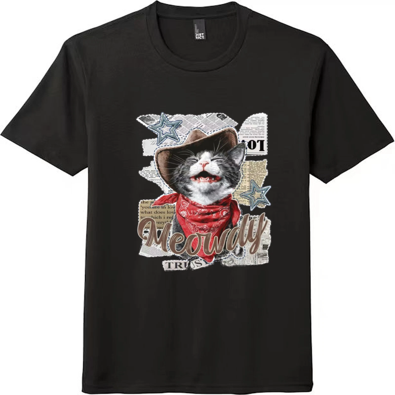 Meowdy Retro Cowboy Cat Graphic Unisex Tee