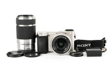 Mint Low Count 222 Sony A6000 ILCE-6000 w/16-50mm 55-210mm Silver 197A