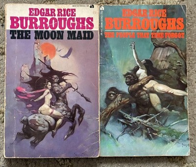 Edgar Rice Burroughs 2 paperback lot The Moon Maid & The People That Time Forgot