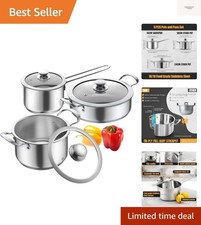 Top-Notch 6-Piece Kitchen Cookware Set: Induction Safe, Stylish, & Long-Lasting