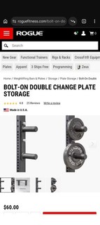 Rogue Fitness Bolt On Double Change Plate Storage Pair