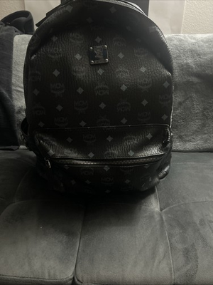 #ad MCM Stud Stark Backpack Large Black Leather $180.00