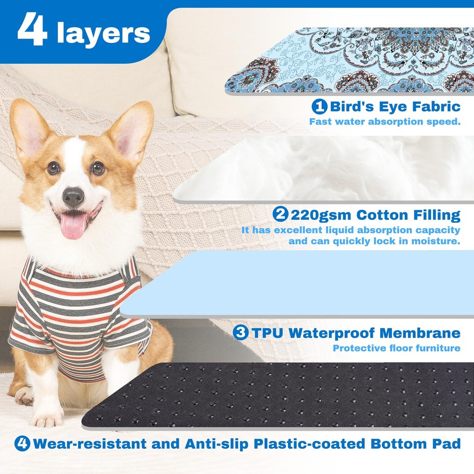 Washable Pee Material Pee Pads Puppy Pee Pad Tray Washable Pee