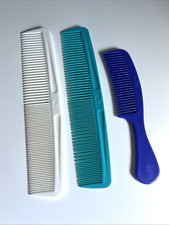 Vintage Goody Comb Lot USA Plastic Hair Detangler Teal Purple White 6.5" 7.5"