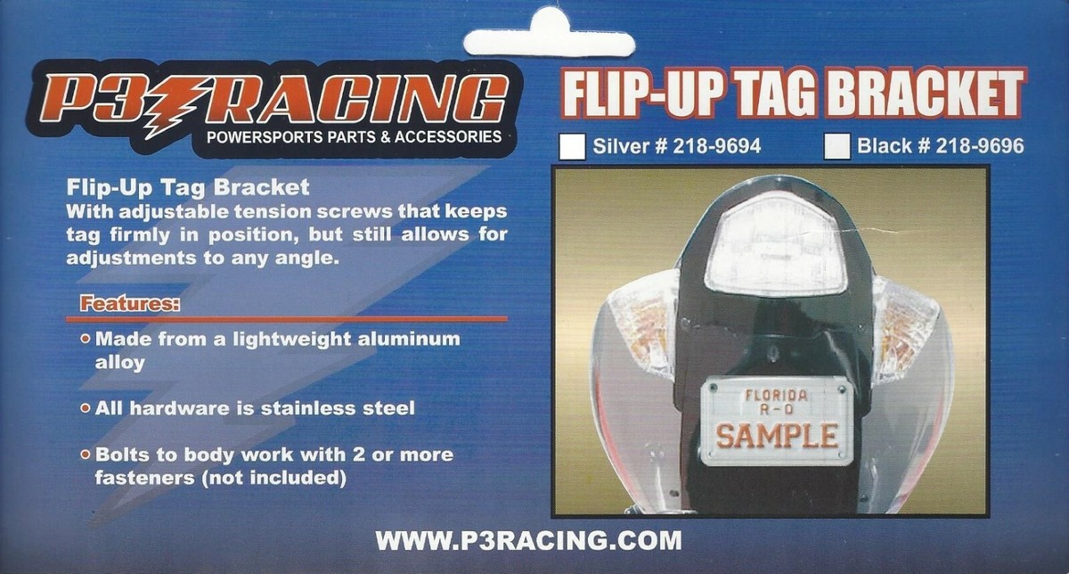 KAWASAKI ZX NINJA ADJUSTABLE FLIP-UP Tag Bracket Fender Eliminator