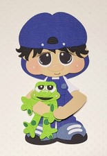 Frog Boy Black Hair. Scrapbook, Card making Paper Piecing