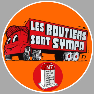 AUFKLEBER LES ROUTIERS ARE NYMPA LKW TRUCK RN7 9cm AUFKLEBER RA110