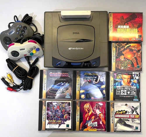 Sega Saturn Console Bundle 2 Controllers, P. Memory, SS 8 Games Set JPN Ver. #73