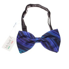 Italo Ferretti NWT Bow Tie Adjustable Size in Navy/Blues/Purple 100 Silk