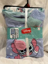 Disney Women Plus Stitch 3 Pc.Lounge Pajama set Socks Gift set Cozy Size S,M,L