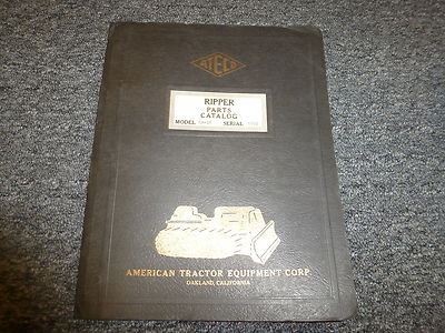 American Tractor Equipment ATECO HRD8 Ripper Parts Catalog Manual Book xo
