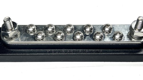 Blue Sea Systems 2301, Tin Plated Copper BusBar, 10 Screw, 2 Stud, 2 Pack - Picture 4 of 4