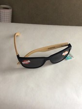 Unisex Black Frame Bamboo Temple Sunglasses 62055