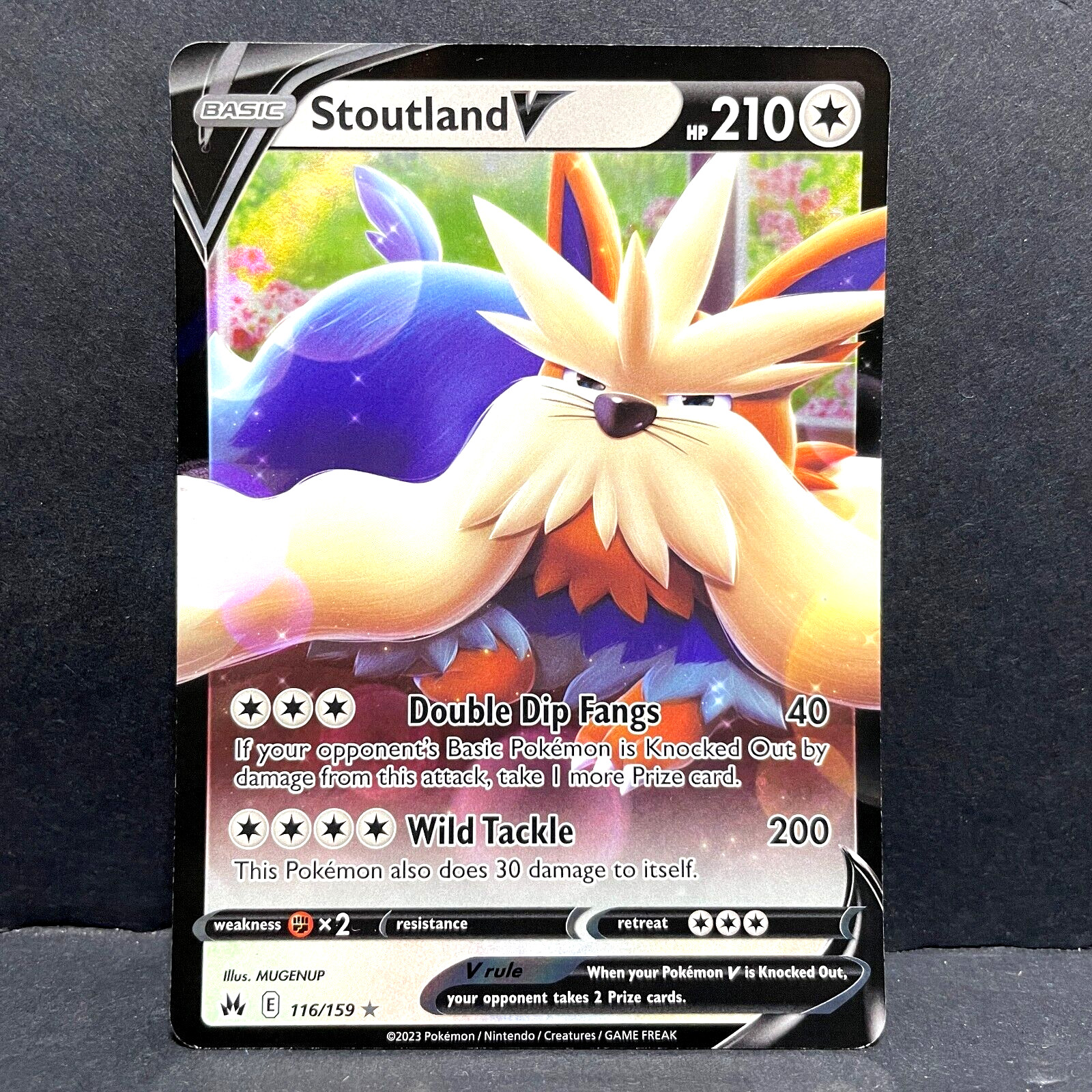 2023 POKEMON CROWN ZENITH STOUTLAND V 116/159 ULTRA RARE