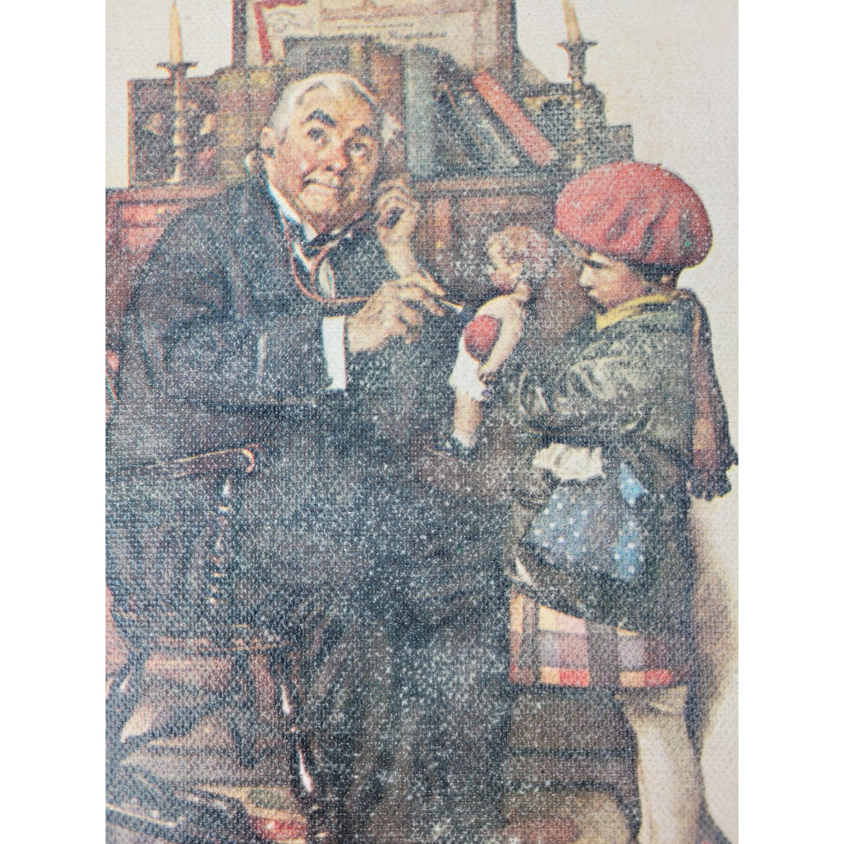 Vintage 1972 Norman Rockwell Lithograph Print The Doctor and the