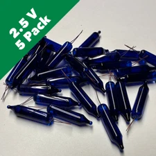 2.5 Volt Blue Mini Incandescent Bulb - 5 Bulbs
