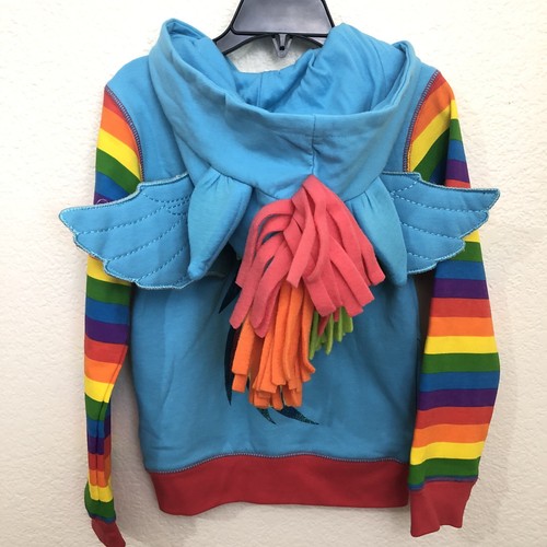 MY LITTLE PONY Girls Hooded Full Zip Hoodie Sweatshirt Wings Decorated NWT - Picture 8 of 13