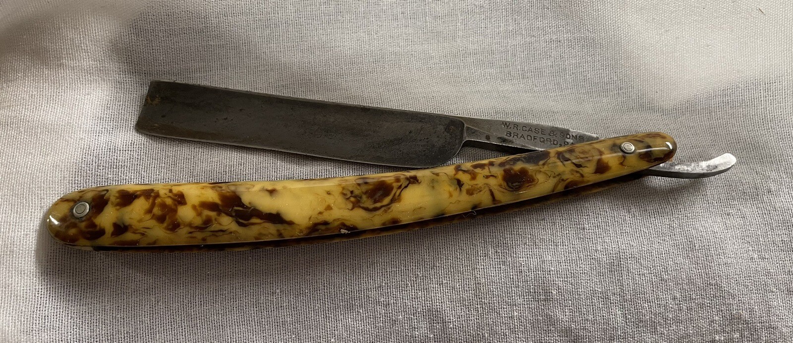 Vtg Straight Razor W. R. Case & Sons Bradford PA Faux Tortoise Color eBay