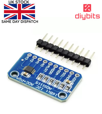 ADS1115 4Kanal 16-Bit I2C ADC Modul mit Pro Gain Verstärker für Arduino Rpi