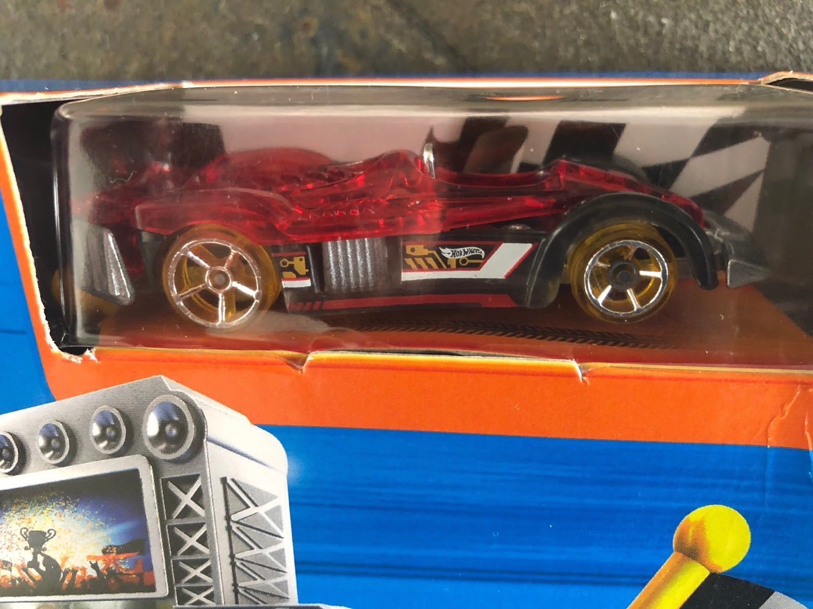 Hot Wheels Triple Target Takedown Play Set w/ Red Race Car & Pull-Back Launcher