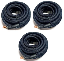 BIG 3 Upgraded BLUE/BLACK  1/0 Gauge Copper Braided Sleeve Cable Alternator Wire