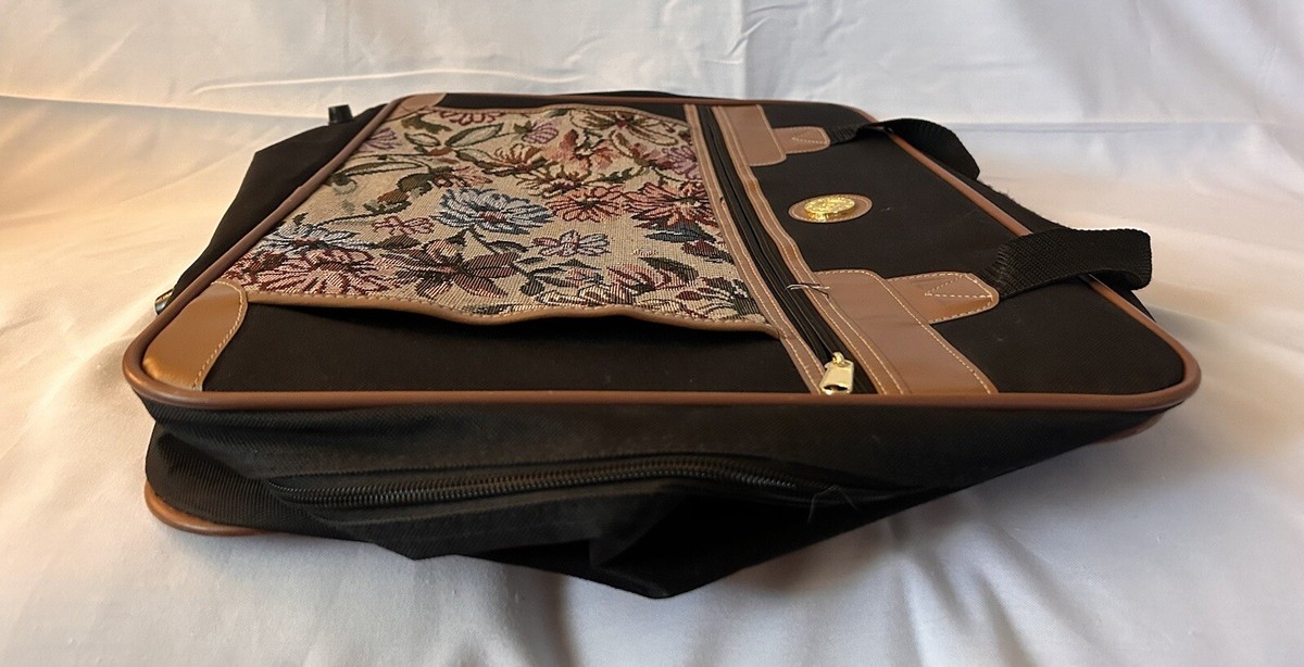 Vintage Luigi Rossi 1960's Luggage Bag Women's Tapestry Black