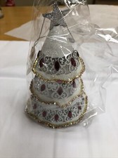 Katherine's Collection Red White Gold Tree w/Bell Ornament 08-783487 - NEW 