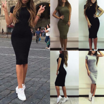 casual bodycon midi dress
