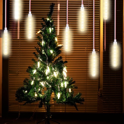 2 x Meteor Shower String Lights 10 Tubes 120 LED Christmas Decorate Fairy Light - Picture 3 of 15