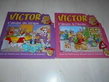 LOT 2 LIVRES ENFANTS "VICTOR S'AMUSE AU CIRQUE" & "VICTOR S'AMUSE A L'ECOLE"