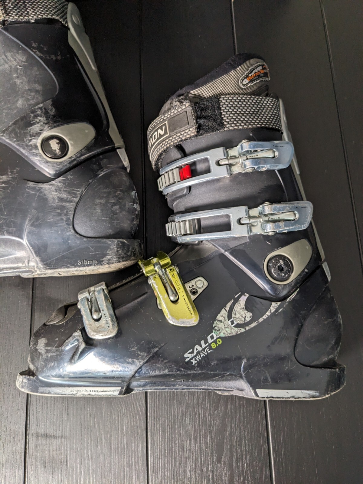 Scarpe scarponi da sci Salomon XWave 8.0 Carbon Link grigio scuro Sensi Fit misura 315 mm