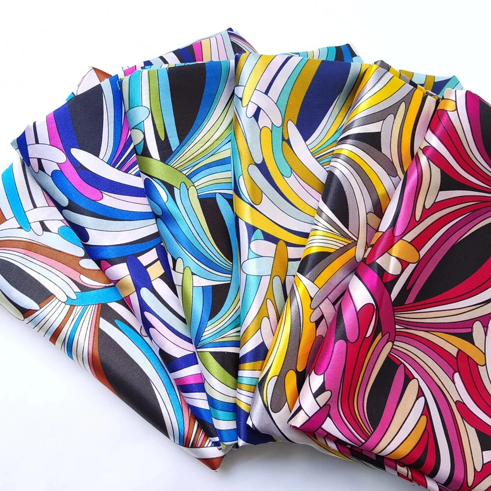 Tela satinada 58" ancho por yarda charmeuse sedoso a rayas material satinado bufanda hágalo usted mismo Foto 2 de 4