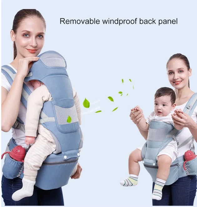 Mochila portabebés ergonómica recién nacido bebé asiento de cadera portabebés frontal Foto 2 de 4