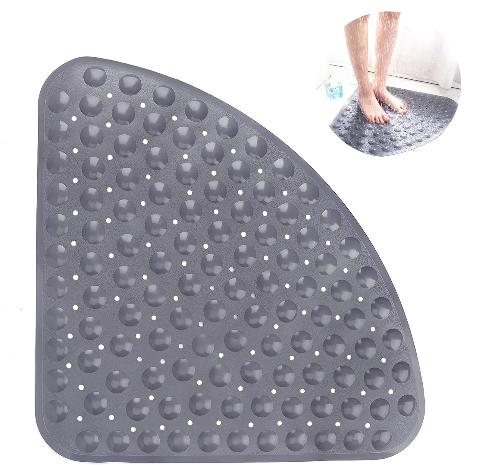 Shower Mat Non Slip Sector Corner Bath Mat Anti Mould Quadrant Bath