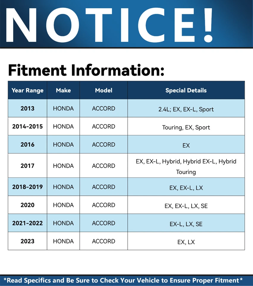 Front Drilled and Slotted Rotors Ceramic Brake Pads for 2013 - 2022 Honda Accord - Image 2 of 4