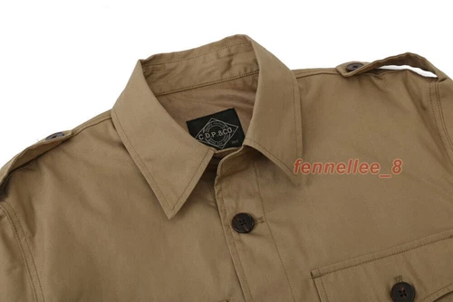Safari Jacket Men's Four Pockets Hunting Vintage Casual Work Jacket Coat - Picture 4 of 12