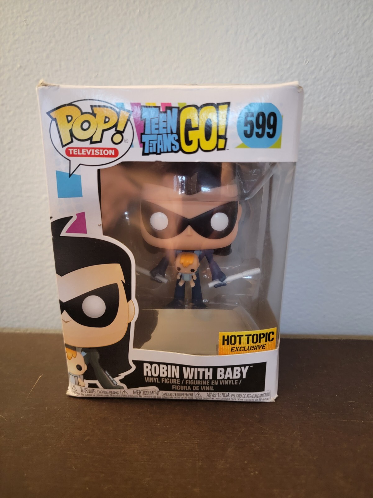 Funko Pop! Dc Comics 599 Robin (With Baby) - Hot Topic Exclusive Box Blemishes