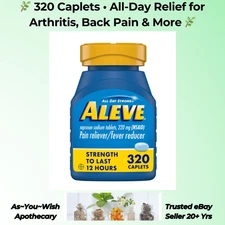 320 Caplets Aleve Naproxen Sodium 220mg EXP: 08/2027 NSAID Pain Relief