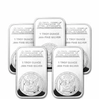 1 oz Silver Bar APMEX .999 Fine Silver – Lot of 5 Bars