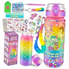 EDSPORTSHOUSE Decorate Your Own Water Bottle Kits for Girls Age 4-6-8 Unicorn
