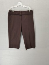 Nine & Co by Nine West Pants Womens 14 Brown Cropped Capri Stretch Dress Work