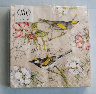 20 Servietten VÖGEL Blüten ANGEBOT 1 Packung OVP  Motivservietten  IHR  Vogel E
