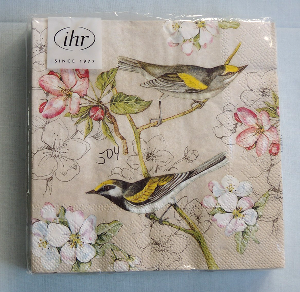 20 Servietten VÖGel BlüTen Angebot 1 Packung Ovp Motivservietten Ihr Vogel E-image