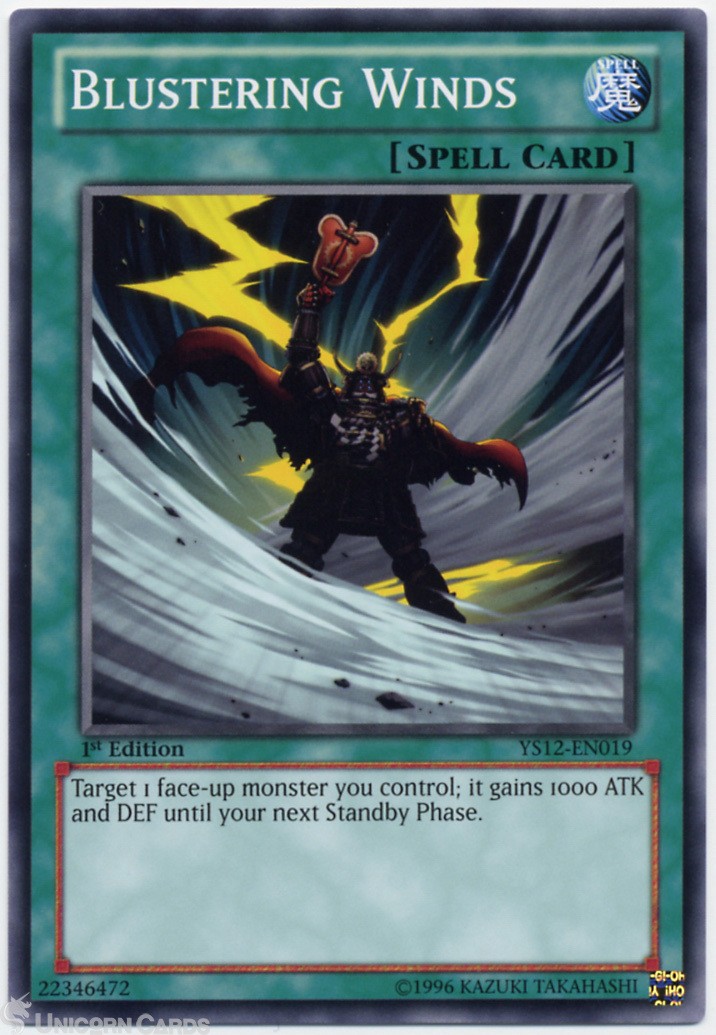 YS12-EN019 Blustering Winds 1st Edition Mint YuGiOh Card