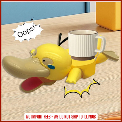3D Cute Duck Coaster Panicking Duck Insulated Coaster Pressing Gaze Cute Humorou