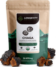 Organic Chaga Mushroom Powder Supplement 100G  Pure Fruiting Body 10:1 High Str