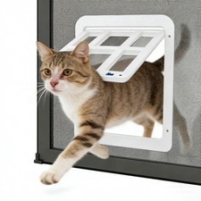 Enjoying Cat Door for Screen Doors, Passage White 8.3"W x 10.3"H , White