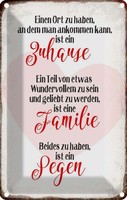 Blechschild 18X12 Cm Zuhause Familie Segen Herz Spruch Zitat Deko Geschenk Metal